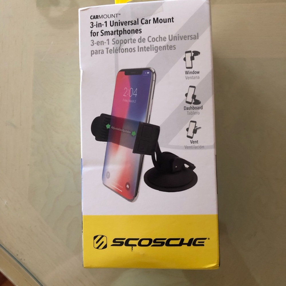 Scosche 3-in-1 Universal Car Mount for Smartphones — Black